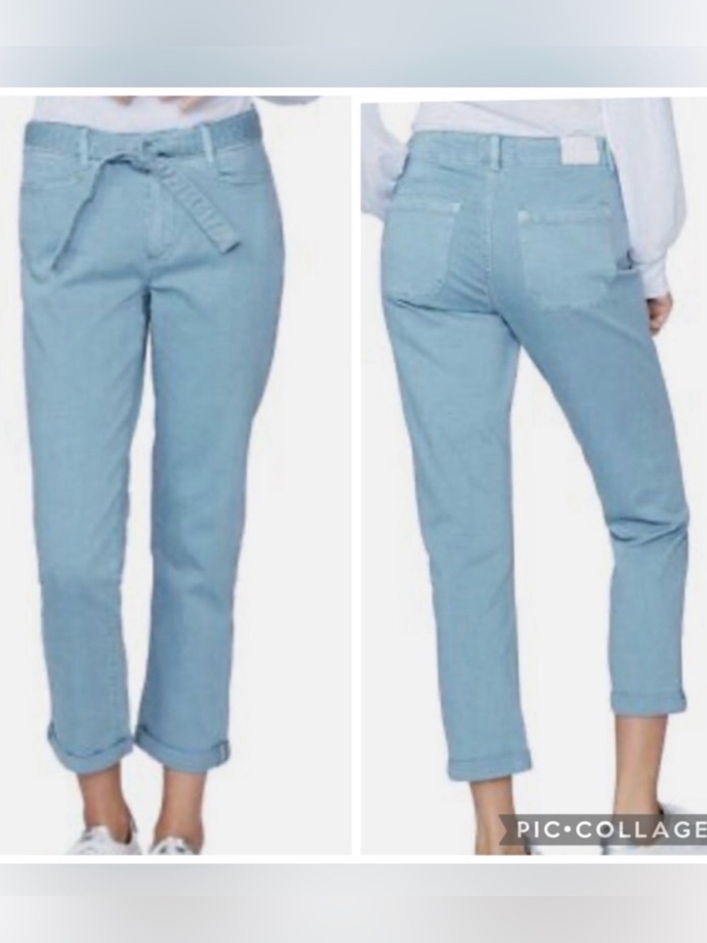 PAIGE Brigitte Self Tie Straight Leg Ankle Jeans Size 32, EUC. $229 MSRP